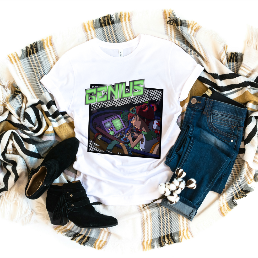 blinky "girl genius" tee – stem cute nerdy science shirt