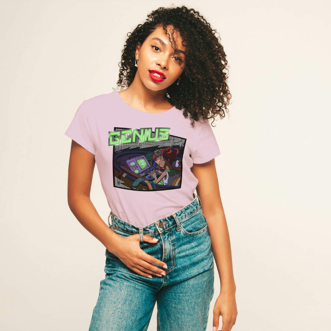 blinky "girl genius" tee – stem cute nerdy science shirt