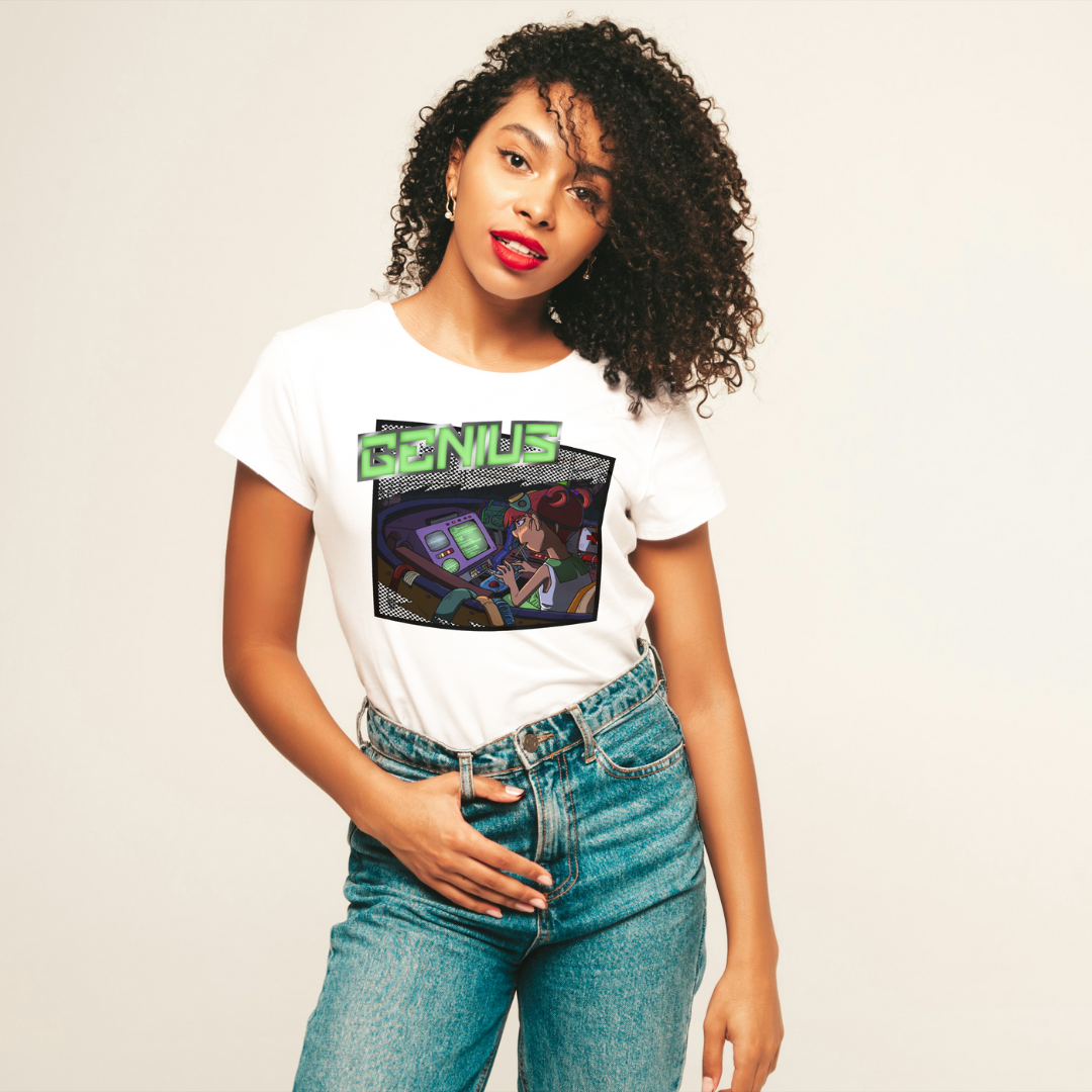 blinky "girl genius" tee – stem cute nerdy science shirt