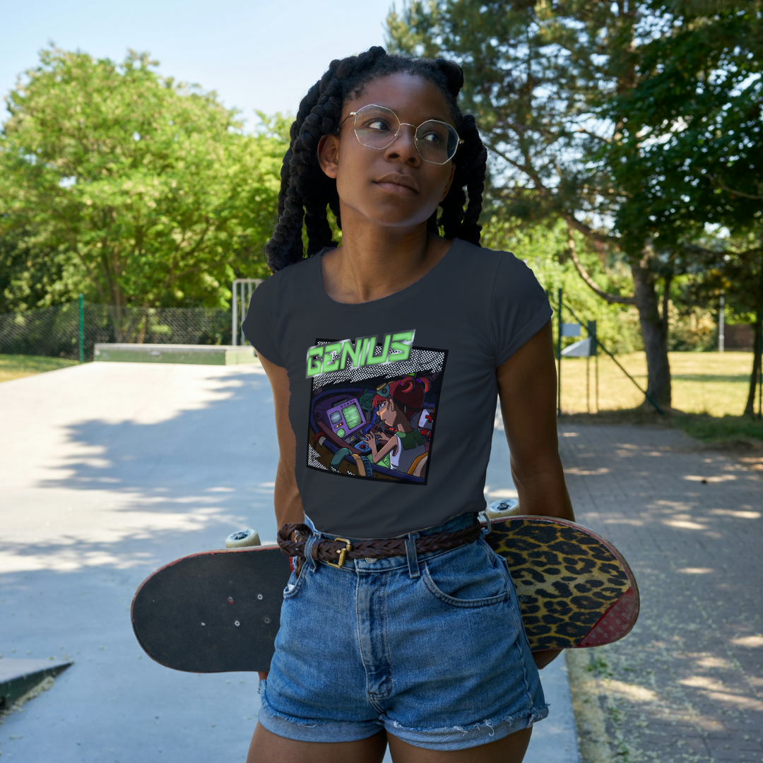 blinky "girl genius" tee – stem cute nerdy science shirt