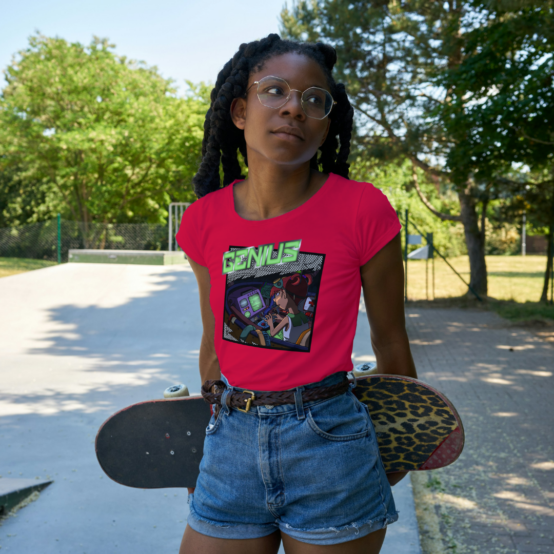 blinky "girl genius" tee – stem cute nerdy science shirt