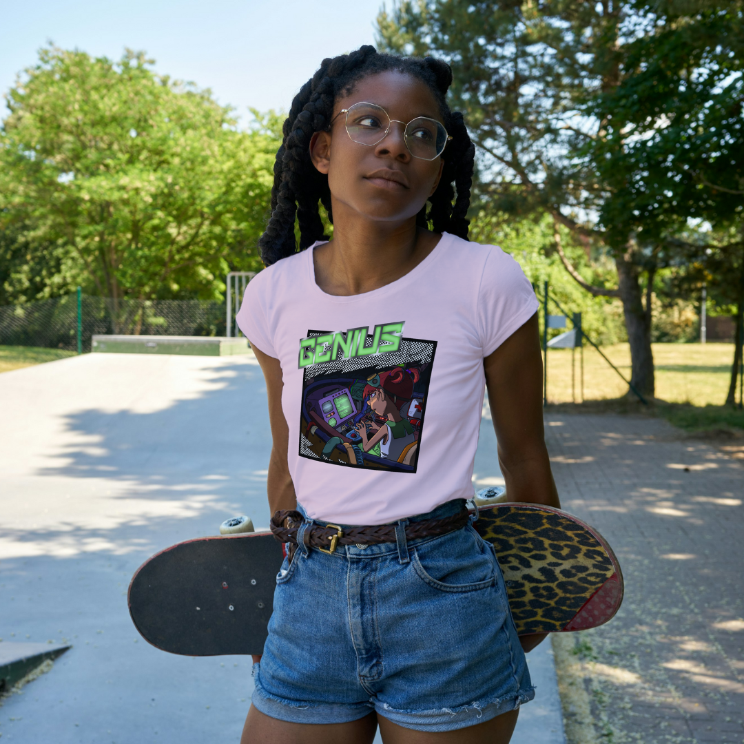 blinky "girl genius" tee – stem cute nerdy science shirt