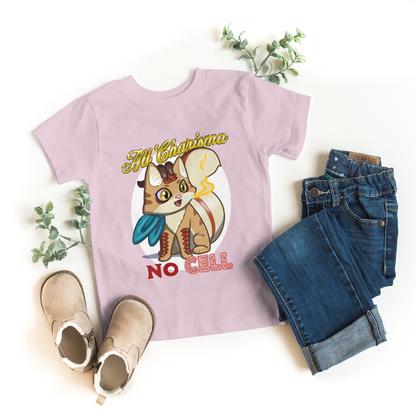 Bennie the Dragonborn Barbarian "All Charisma, No Cell" Kid's T-Shirt
