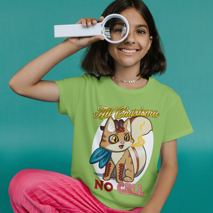 Bennie the Dragonborn Barbarian "All Charisma, No Cell" Kid's T-Shirt