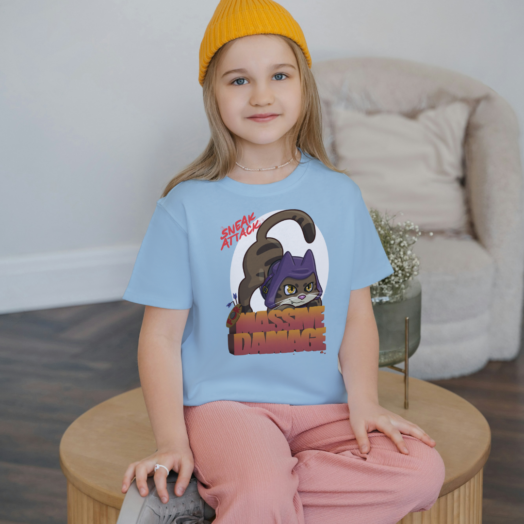 geno the halfling rogue "sneak attack for massive damage" kid's t-shirt