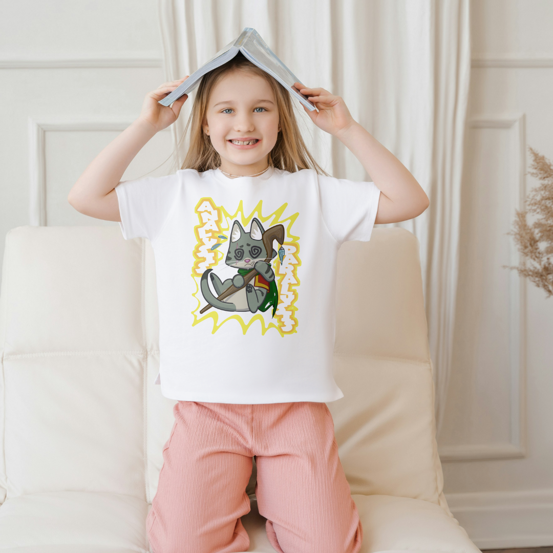 joey the half-orc druid "analysis paralysis" kid's t-shirt