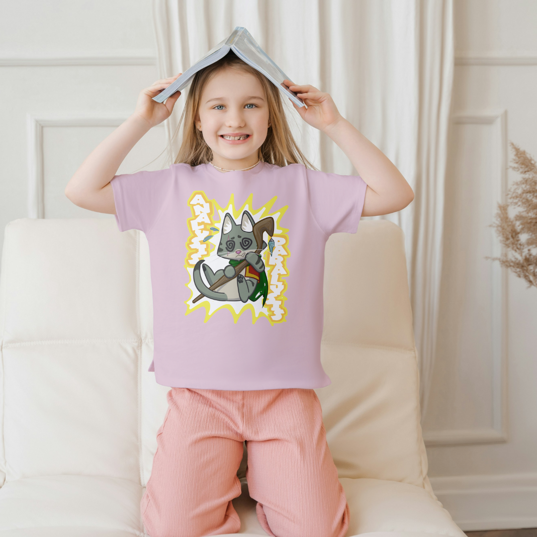 joey the half-orc druid "analysis paralysis" kid's t-shirt