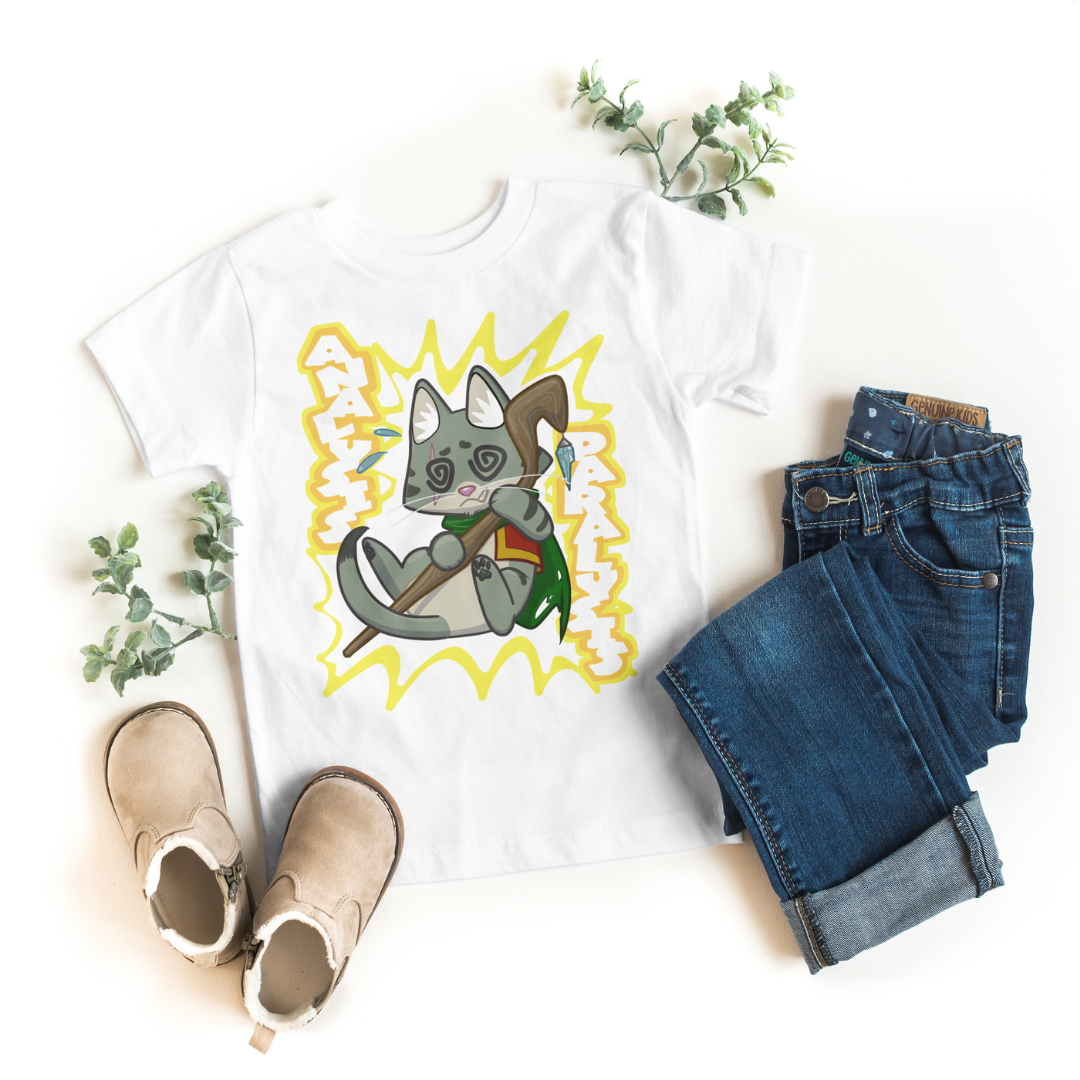joey the half-orc druid "analysis paralysis" kid's t-shirt