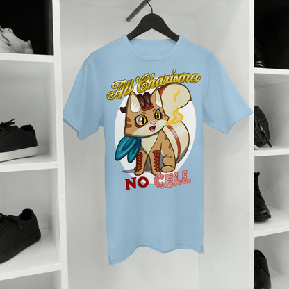 Bennie the Dragonborn Barbarian "All Charisma, No Cell" T-Shirt