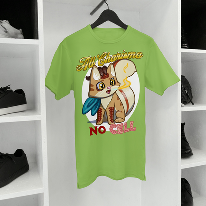 Bennie the Dragonborn Barbarian "All Charisma, No Cell" T-Shirt