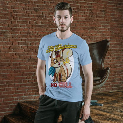 Bennie the Dragonborn Barbarian "All Charisma, No Cell" T-Shirt