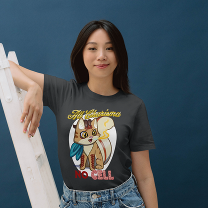 Bennie the Dragonborn Barbarian "All Charisma, No Cell" T-Shirt