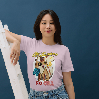 Bennie the Dragonborn Barbarian "All Charisma, No Cell" T-Shirt