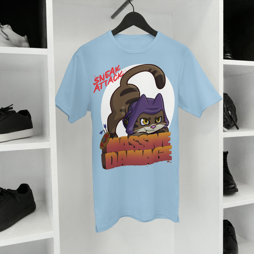 geno the halfling rogue "sneak attack for massive damage" t-shirt