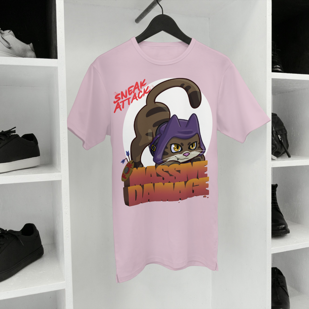 geno the halfling rogue "sneak attack for massive damage" t-shirt