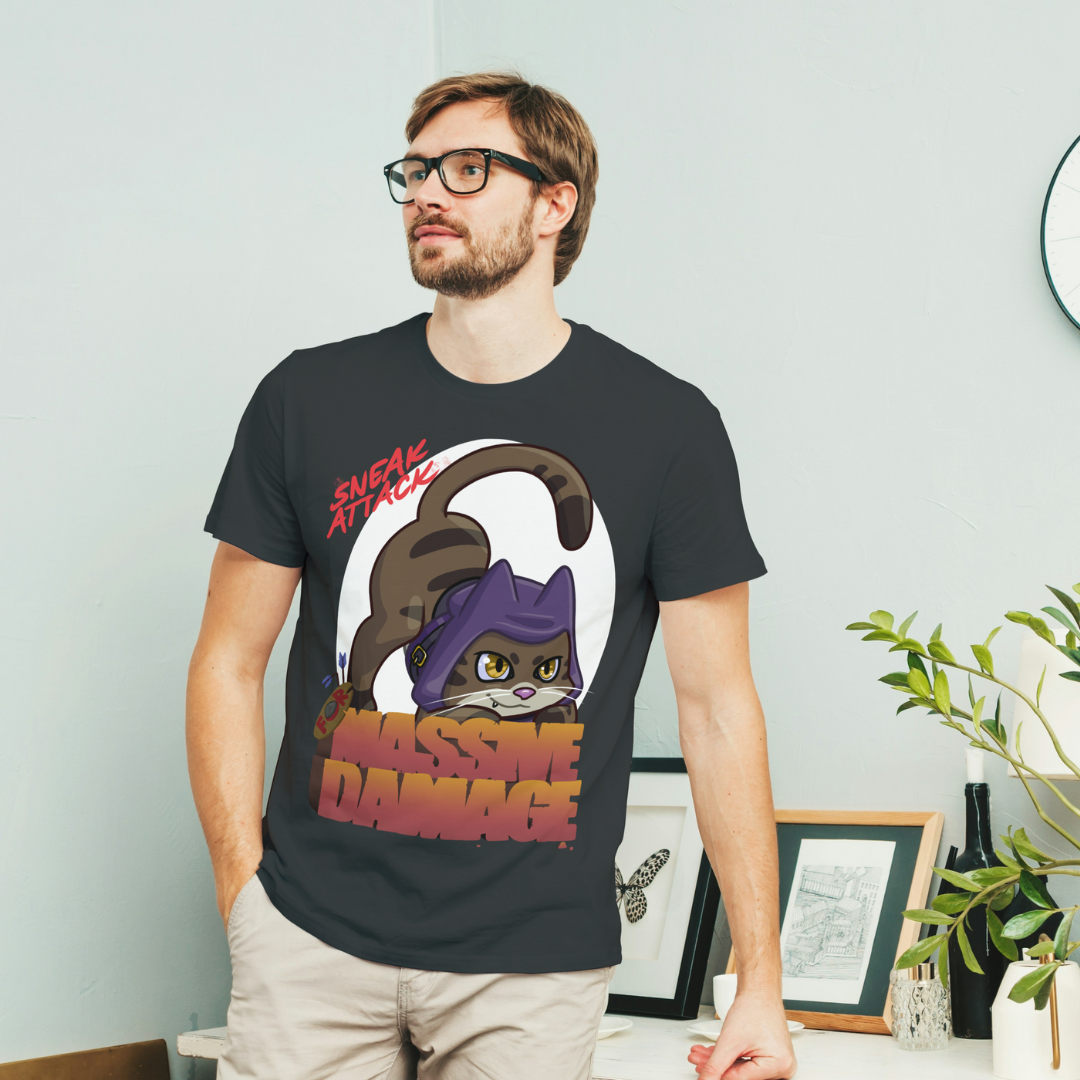 geno the halfling rogue "sneak attack for massive damage" t-shirt