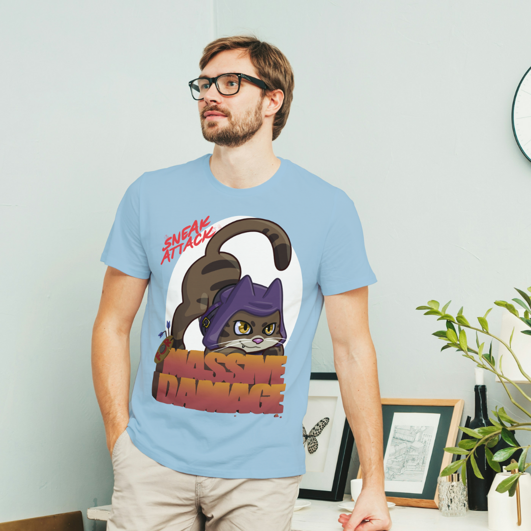 geno the halfling rogue "sneak attack for massive damage" t-shirt