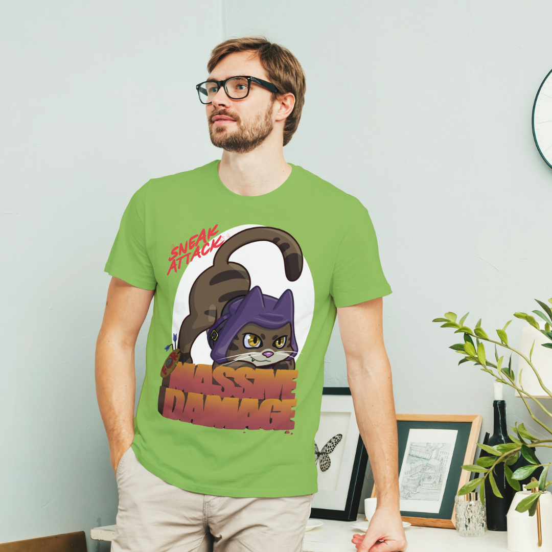 geno the halfling rogue "sneak attack for massive damage" t-shirt