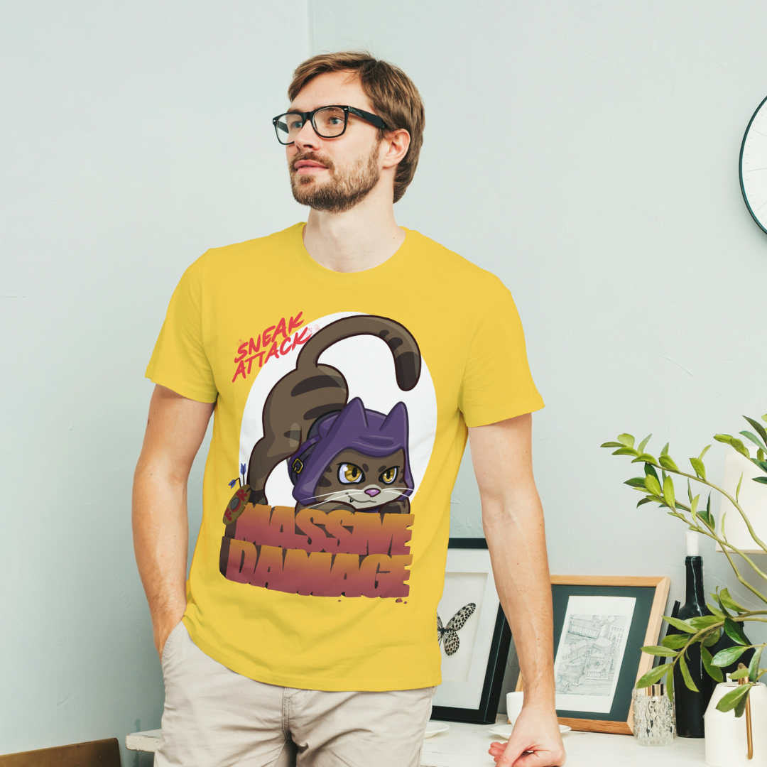 geno the halfling rogue "sneak attack for massive damage" t-shirt
