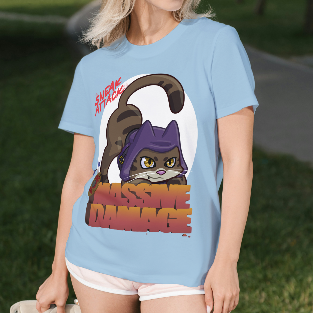 geno the halfling rogue "sneak attack for massive damage" t-shirt