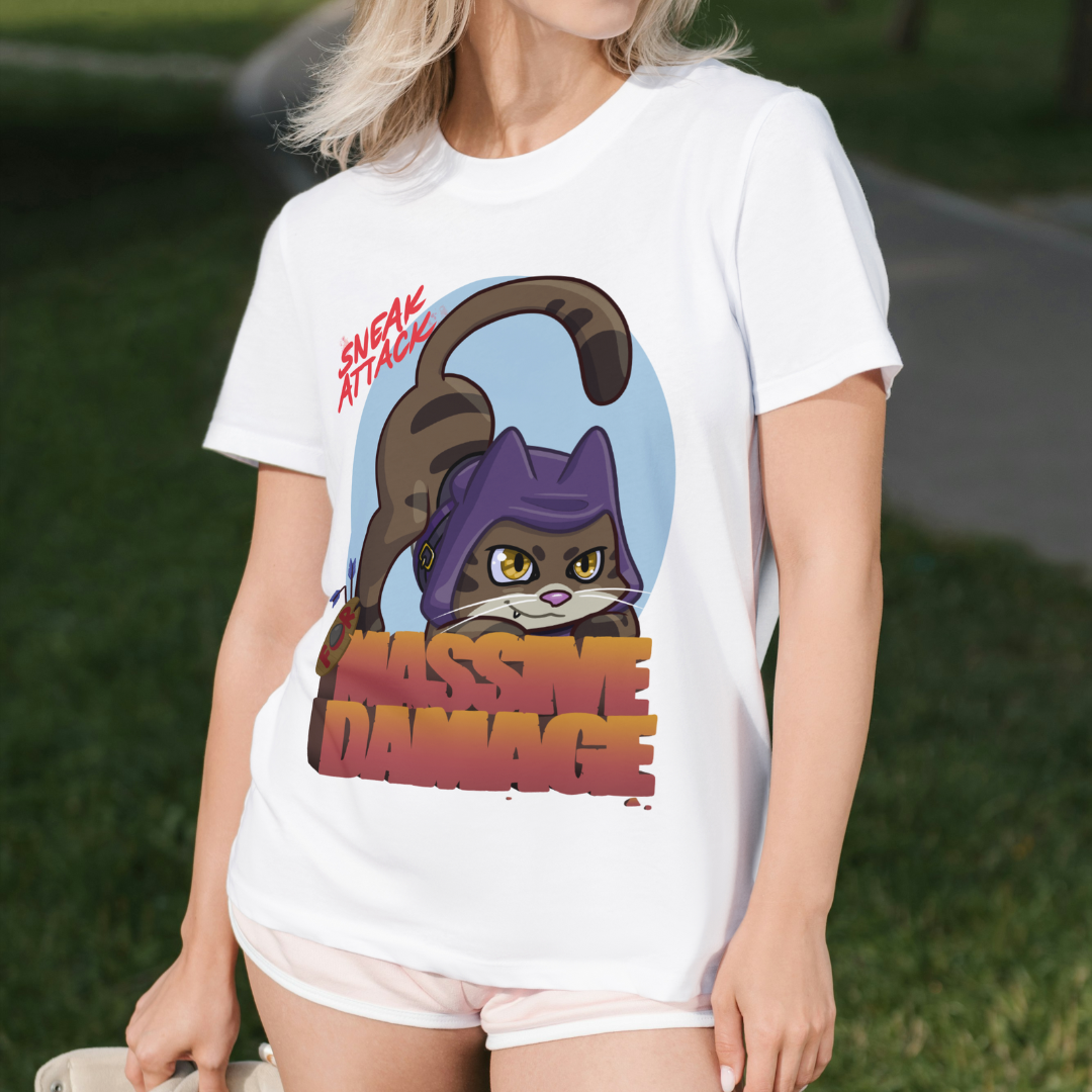 geno the halfling rogue "sneak attack for massive damage" t-shirt
