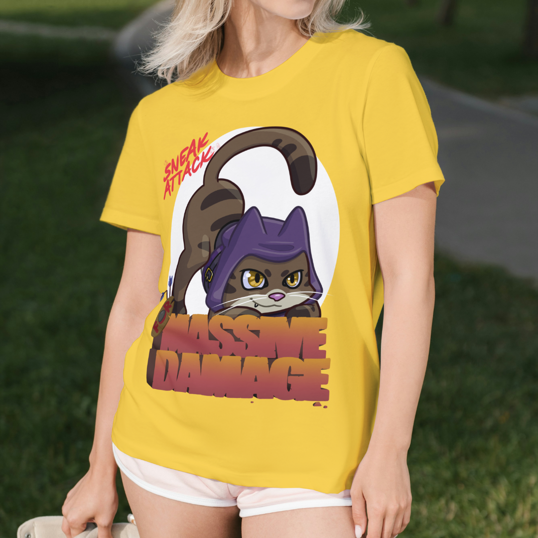 geno the halfling rogue "sneak attack for massive damage" t-shirt