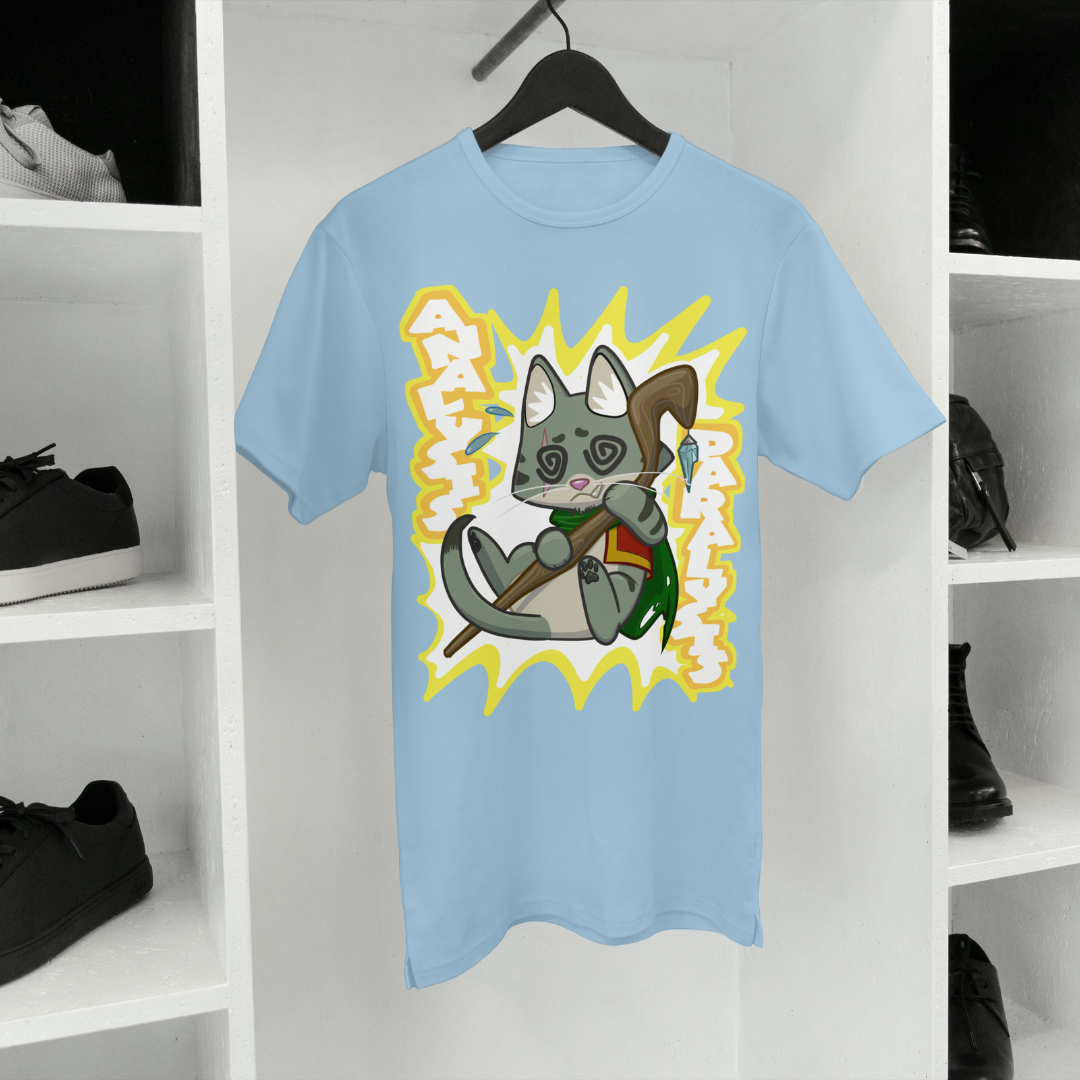 joey the half orc druid "analysis paralysis" t-shirt