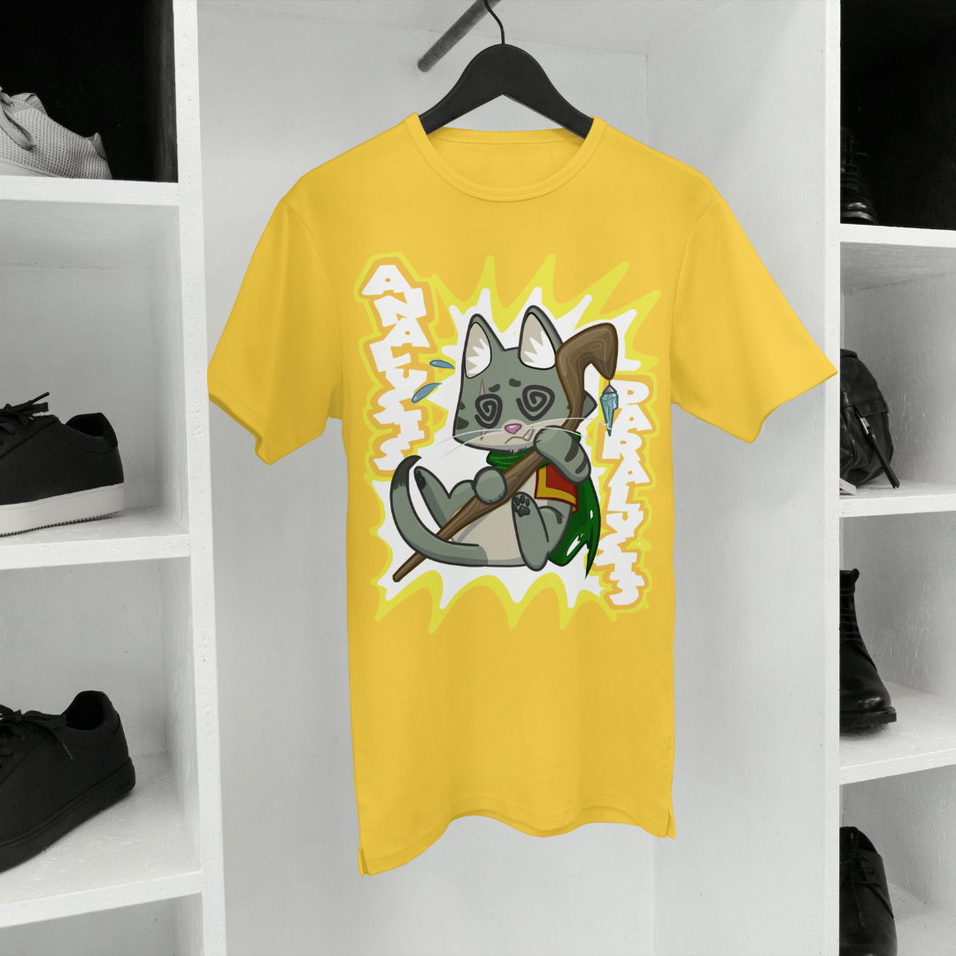 joey the half orc druid "analysis paralysis" t-shirt