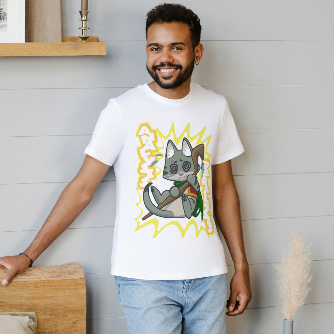 joey the half orc druid "analysis paralysis" t-shirt