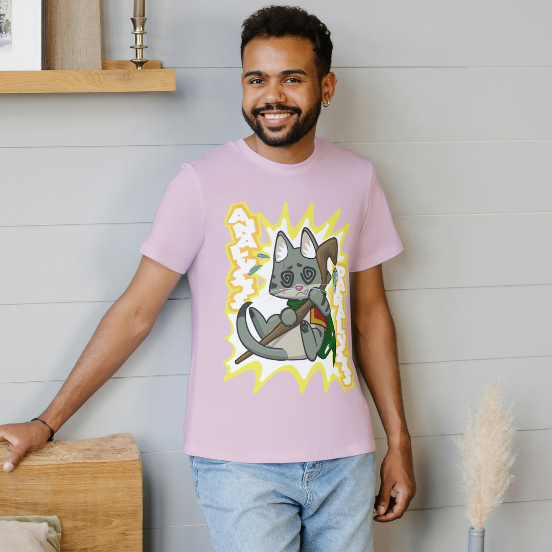 joey the half orc druid "analysis paralysis" t-shirt