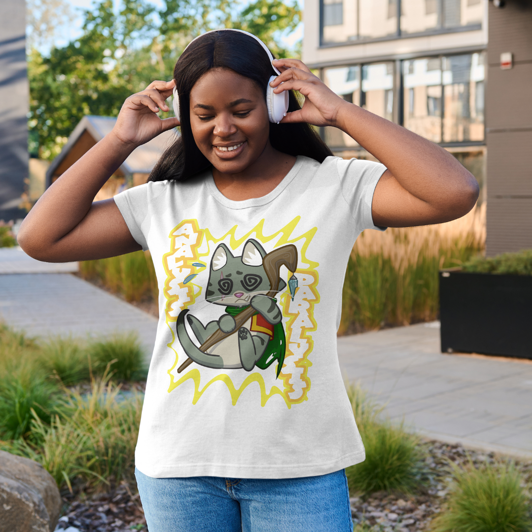 joey the half orc druid "analysis paralysis" t-shirt