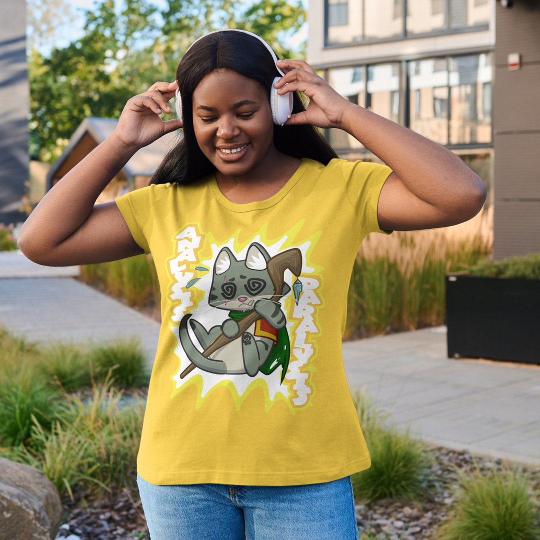 joey the half orc druid "analysis paralysis" t-shirt
