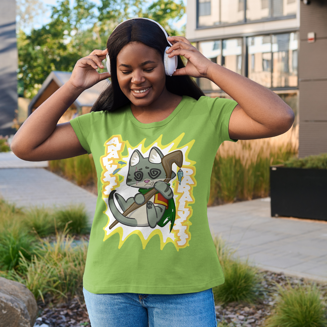 joey the half orc druid "analysis paralysis" t-shirt