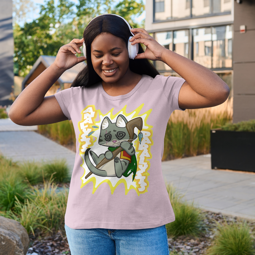joey the half orc druid "analysis paralysis" t-shirt