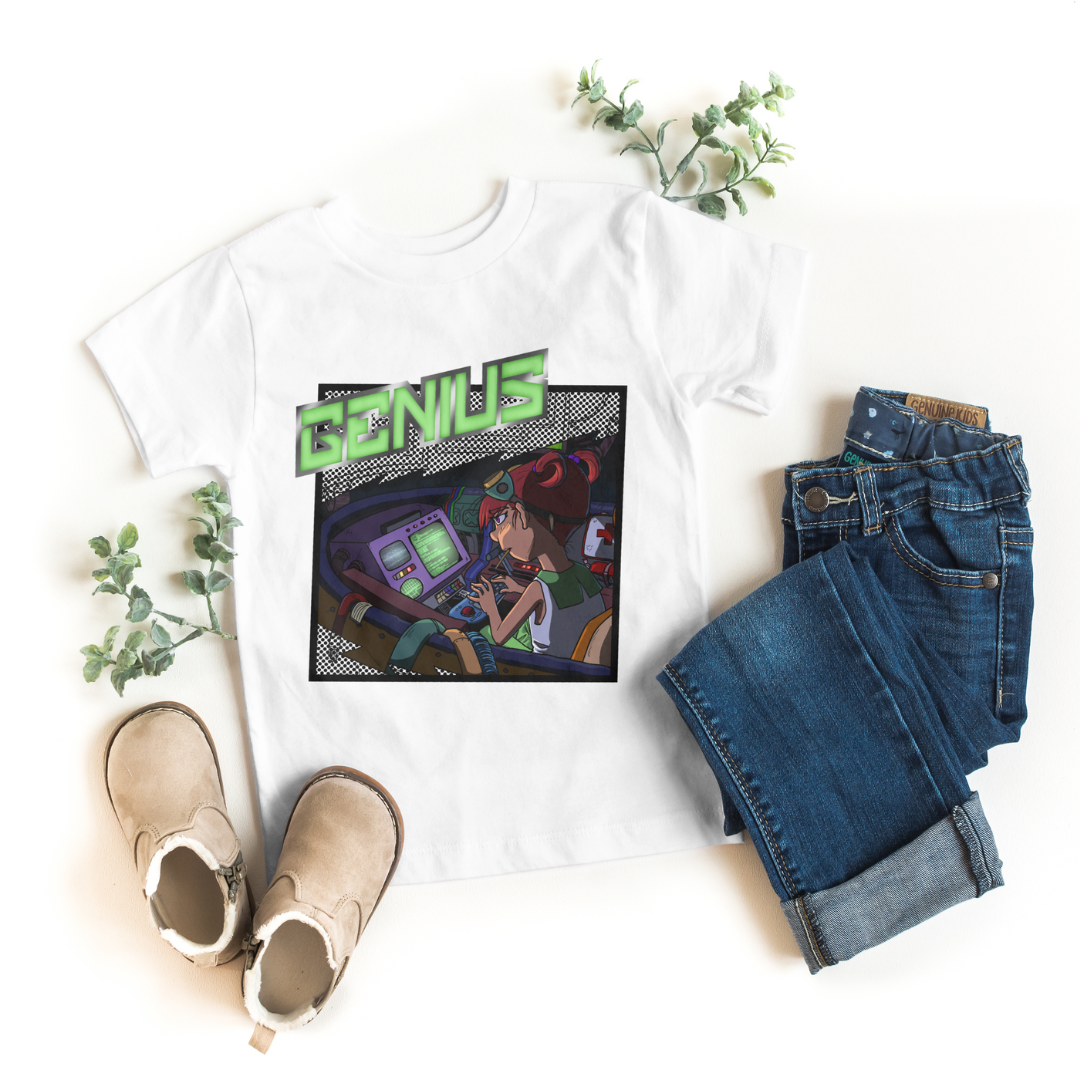 blinky the girl genius tee – stem nerdy cute kid shirt