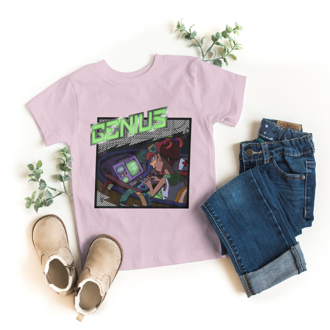 blinky the girl genius tee – stem nerdy cute kid shirt