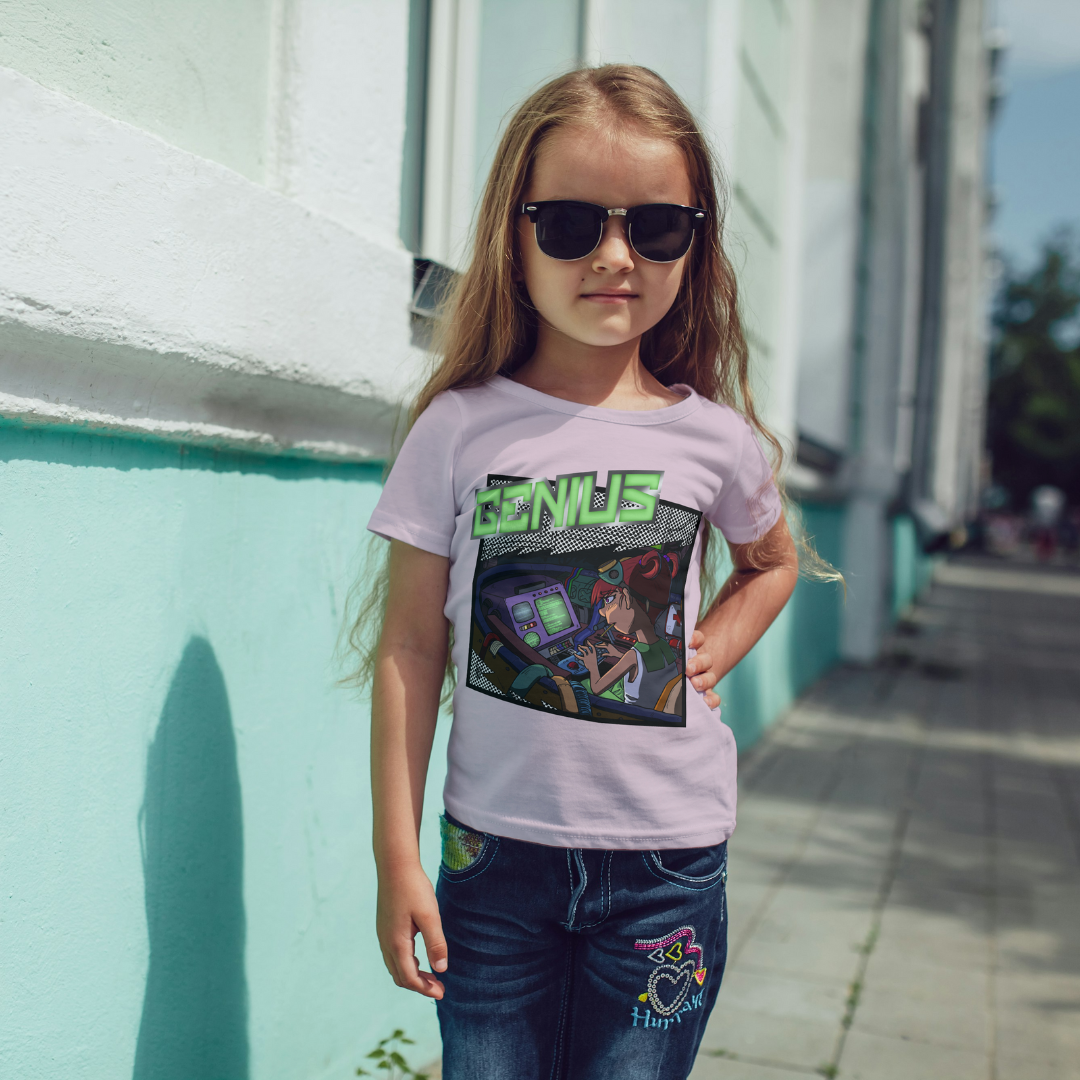 blinky the girl genius tee – stem nerdy cute kid shirt