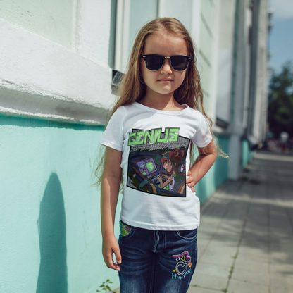 Blinky the Girl Genius Tee – STEM Nerdy Cute Kid Shirt