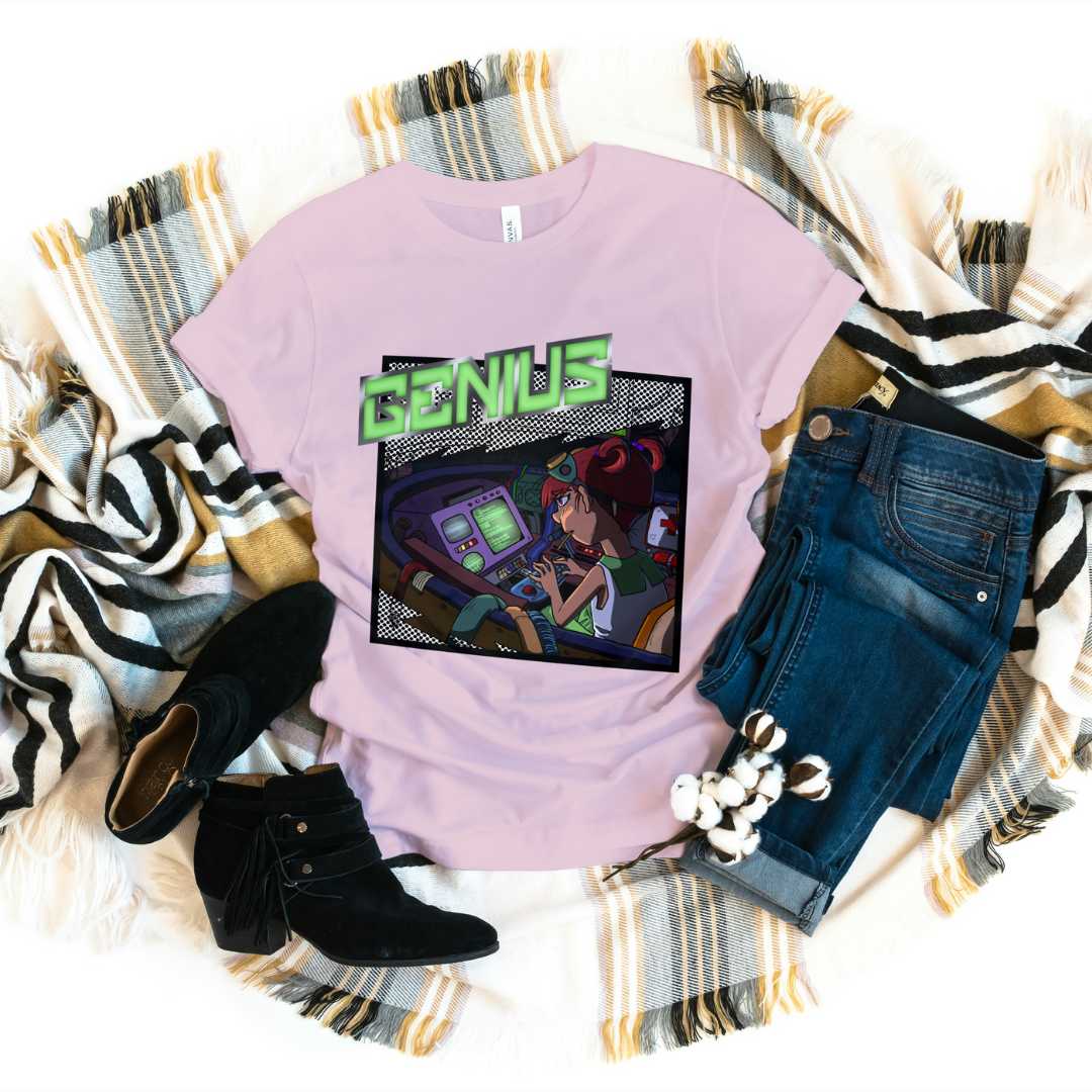 blinky "girl genius" tee – stem cute nerdy science shirt
