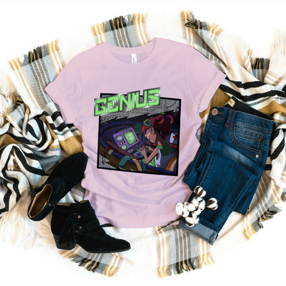 Blinky "Girl Genius" Tee – STEM Cute Nerdy Science Shirt