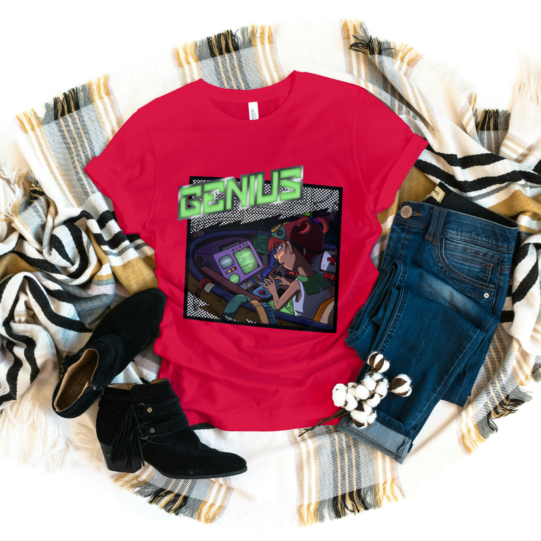 blinky "girl genius" tee – stem cute nerdy science shirt