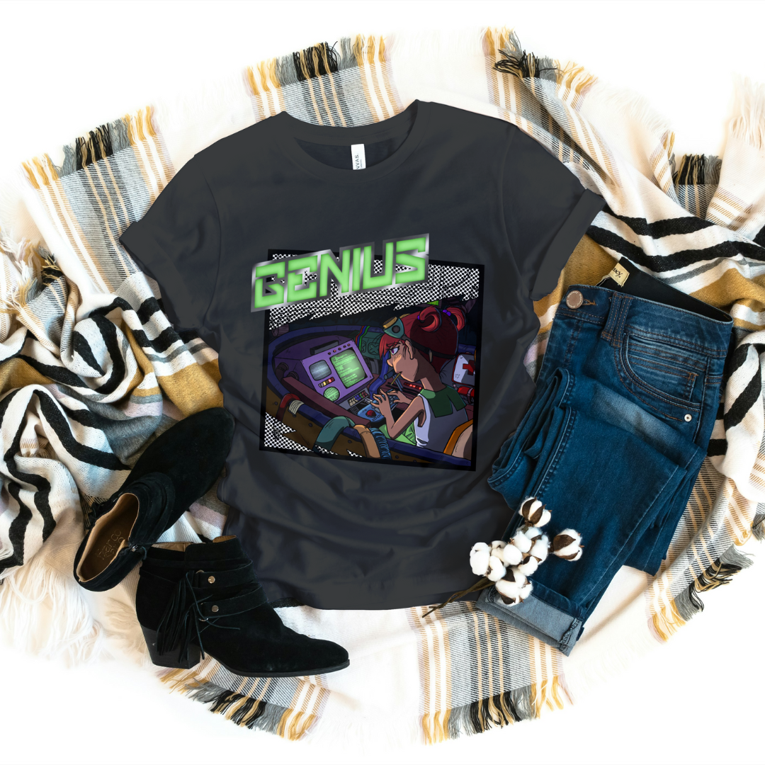 blinky "girl genius" tee – stem cute nerdy science shirt