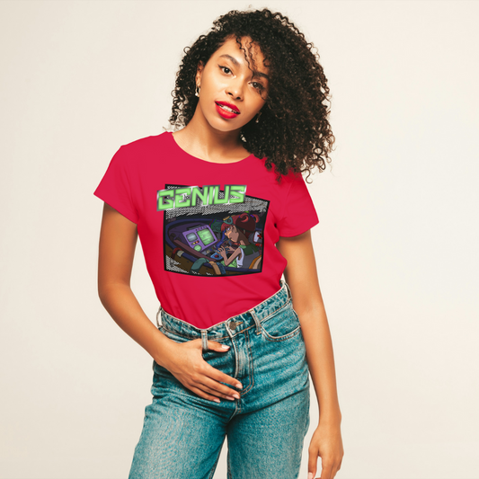 Blinky "Girl Genius" Tee – STEM Cute Nerdy Science Shirt