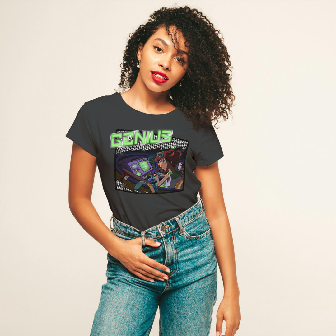 blinky "girl genius" tee – stem cute nerdy science shirt
