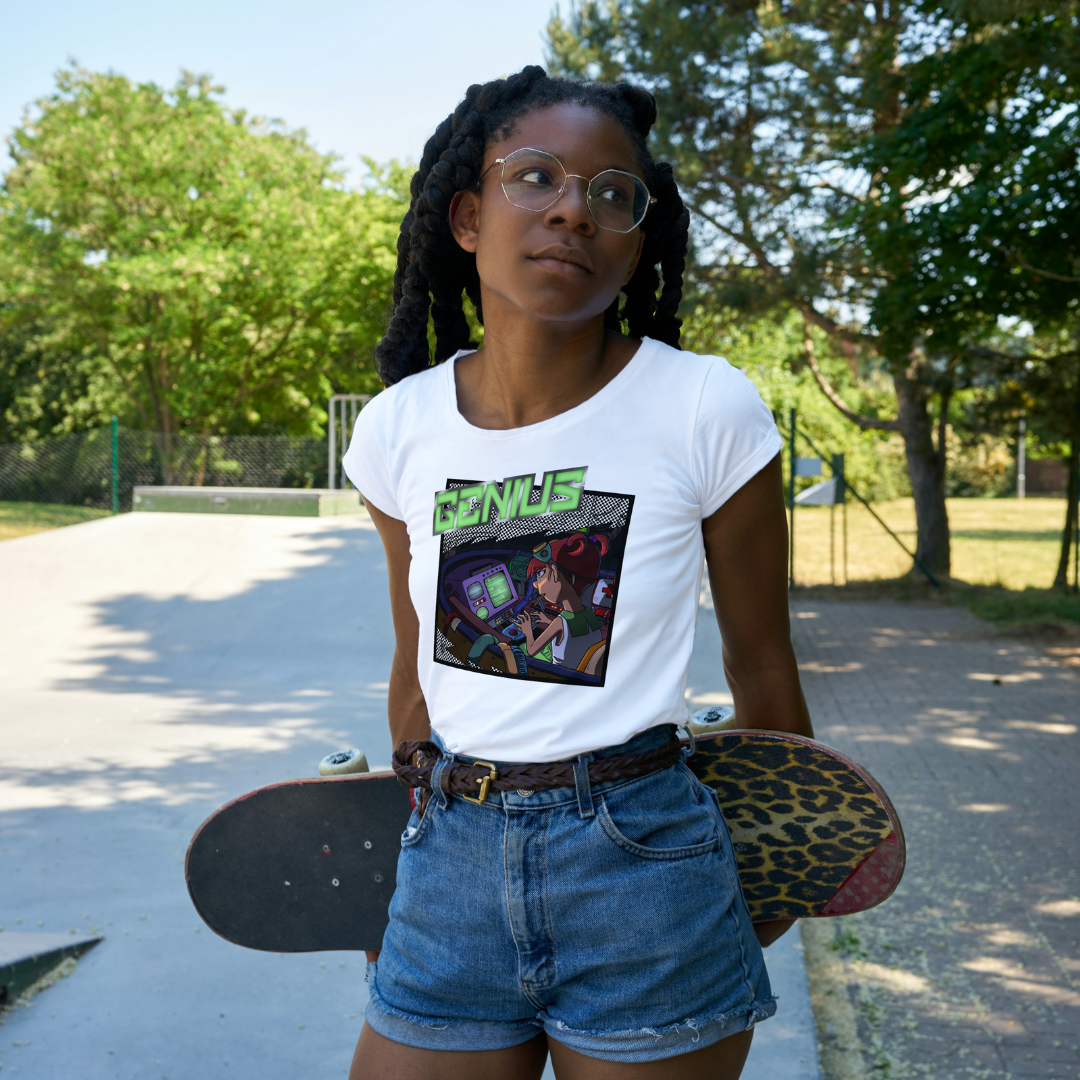 blinky "girl genius" tee – stem cute nerdy science shirt