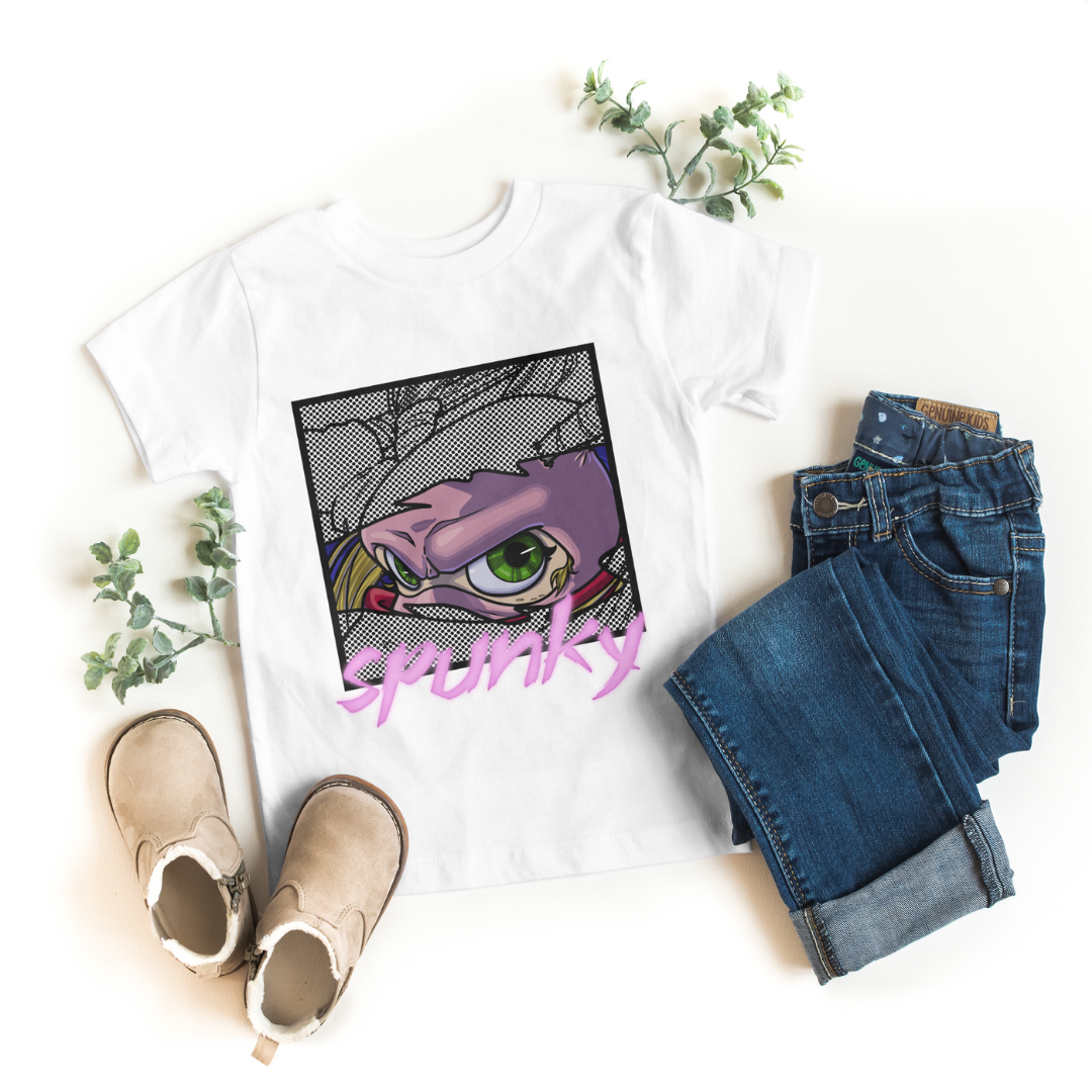 pinky the street ninja "spunky" kid’s tee – cute ninja shirt
