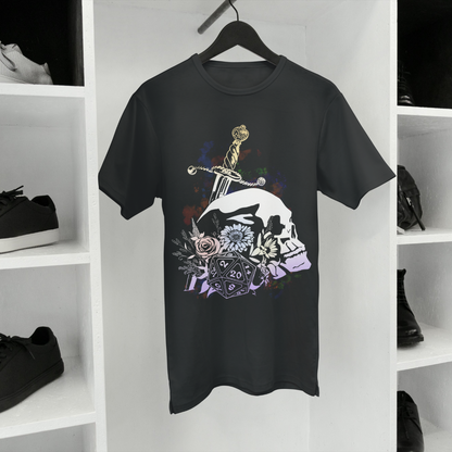 Floral Dice Roller Tee – DnD Fantasy Gamer Shirt