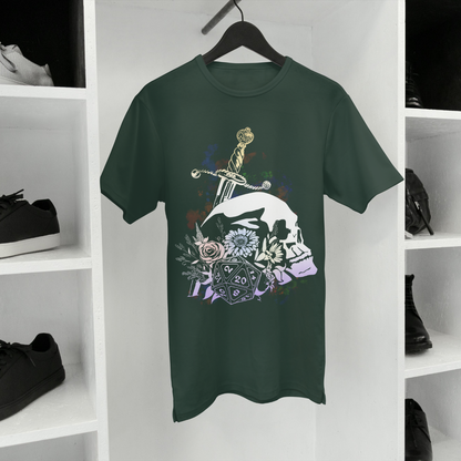 Floral Dice Roller Tee – DnD Fantasy Gamer Shirt
