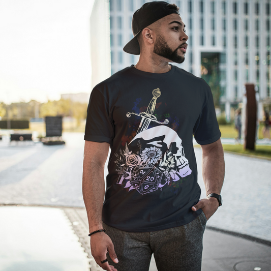 Floral Dice Roller Tee – DnD Fantasy Gamer Shirt
