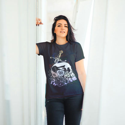 Floral Dice Roller Tee – DnD Fantasy Gamer Shirt